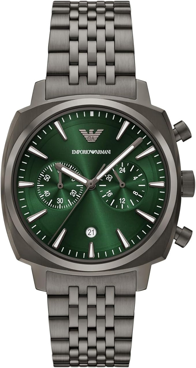 Emporio Men's Chronograph Gunmetal Stainless Steel Watch (Model: AR11689) Hover Image