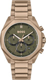 Hugo Boss Cloud Rose Gold Stainless Steel Green Dial Chronograph Quartz Watch for Gents - 1514019