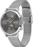 BOSS Chronograph Quartz Watch for Men with Silver Stainless Steel Mesh Bracelet - 1513807
