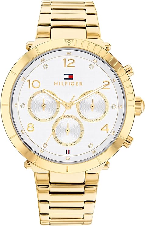 Tommy Hilfiger Analogue Multifunction Quartz Watch for women with Gold colored Stainless Steel bracelet - 1782490
