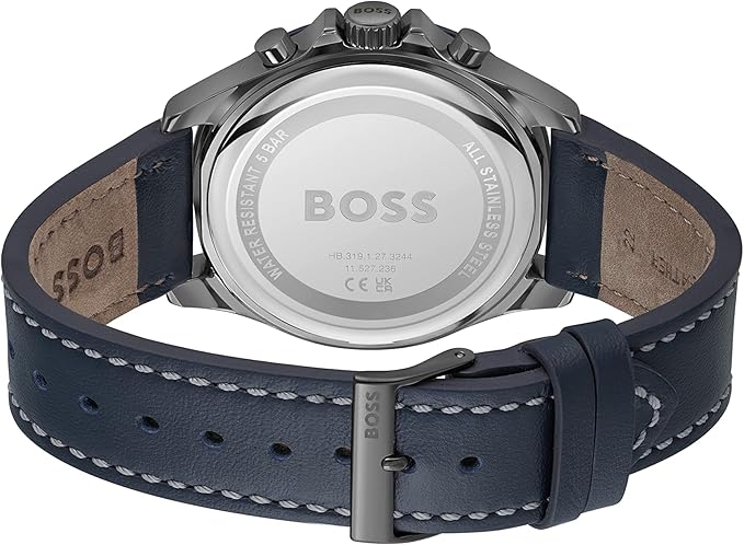 BOSS Troper Qtz Fashion Chrono Black Round Dial Men's Watch|Black Leather Material|Black Color Band - 1514099