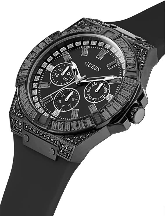 GUESS Men's Sport Black Silcone Strap Watch (Model: GW0208G5)