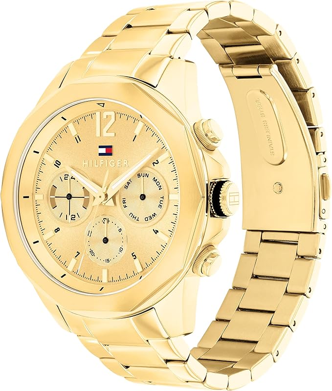 Tommy Hilfiger Lars Gold Stainless Steel Gold Dial Chronograph Quartz Watch for Gents - 1792060
