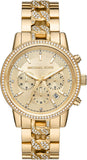 Michael Kors Women's Ritz Stainless Steel Watch With Crystal Topring