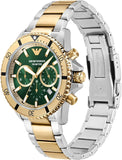 Emporio Armani Men’s Quartz Two-tone Stainless Steel Green Dial 43mm Watch AR11586