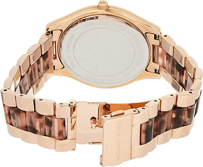 Michael Kors Women's MK4301 - Slim Runway Rose Gold/Blush Tortoise Watch Main Image