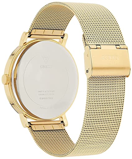 GUESS Men's Analog Watch with Stainless Steel Strap, Gold, 24 (Model: GW0049G1)