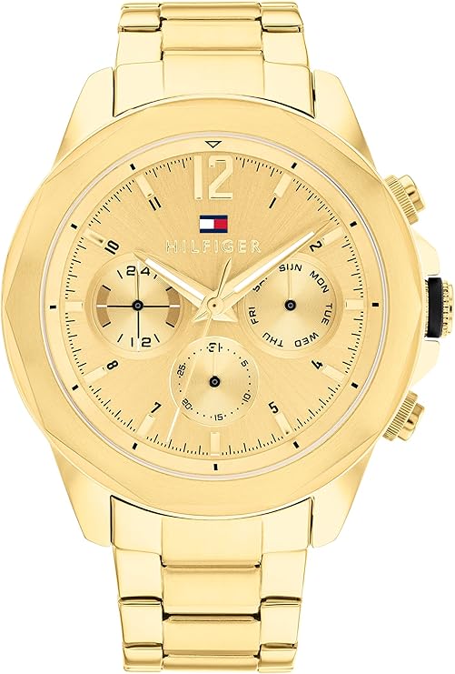 Tommy Hilfiger Lars Gold Stainless Steel Gold Dial Chronograph Quartz Watch for Gents - 1792060