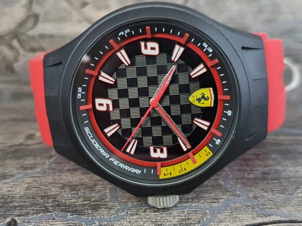 FERRARI Herren-Armbanduhr XL Analog Quarz Silikon 830002 Main Image