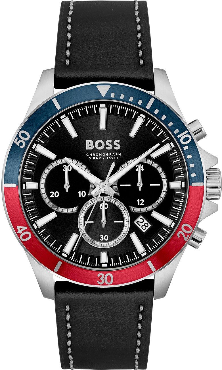 BOSS Troper Qtz Fashion Chrono Black Round Dial Men's Watch|Black Leather Material|Black Color Band - 1514099