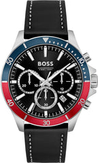 BOSS Troper Qtz Fashion Chrono Black Round Dial Men's Watch|Black Leather Material|Black Color Band - 1514099