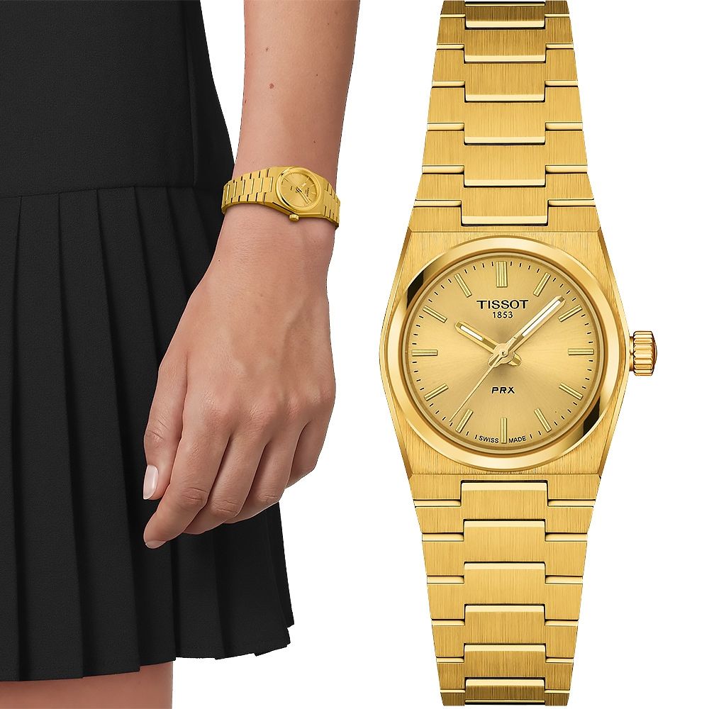 PRX Quartz Champagne Dial Yellow Gold PVD Steel Women's Watch T137.010.33.021.00