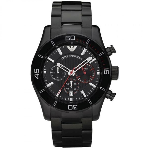 Emporio Armani Men’s Chronograph Stainless Steel Black Dial 44mm Watch AR5931 Hover Image