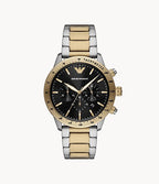 Emporio Armani Men’s Quartz Two-tone Stainless Steel Black Dial 43mm Watch AR11521
