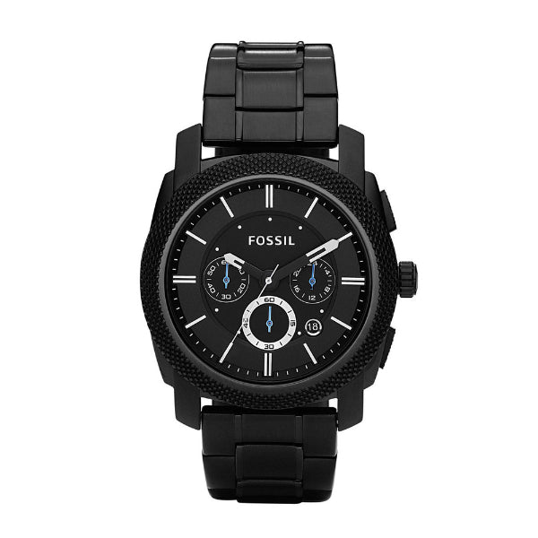 Fossil Machine Black Stainless Steel Black Dial Chronograph Quartz Watch for Gents – FS4552