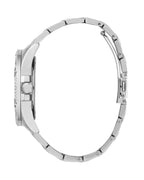 Guess Womens Silver Stainless Steel Case With Crystals Day+Date Silver Dial Silver Stainless Steel Bracelet Watch GW0464L1