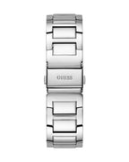Guess Womens Silver Stainless Steel Case With Crystals Day+Date Silver Dial Silver Stainless Steel Bracelet Watch GW0464L1
