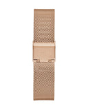 Guess Womens Rose Gold Stainless Steel Case Rose Gold Crystals Dial Rose Gold Mesh Stainless Steel Bracelet Watch GW0477L3