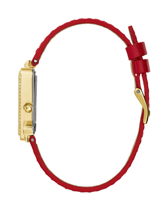 Guess Women’s Quartz Red Silicone Strap Gold Dial 36mm Watch GW0484L1