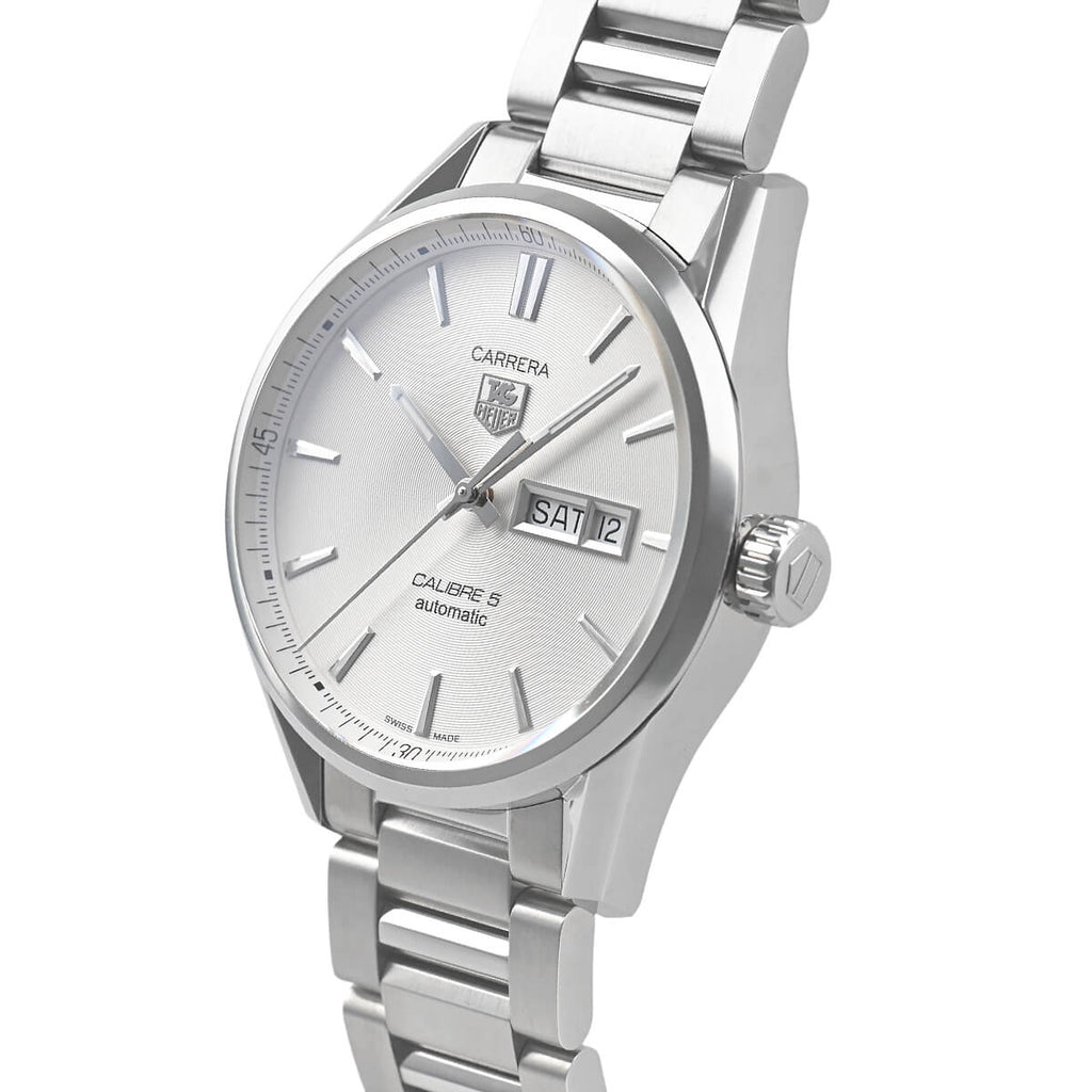 Tag Heuer Carrera Men’s Automatic Swiss Made Silver Stainless Steel Silver Dial 41mm Watch WAR201B.BA0723 WAR2018.BA0723