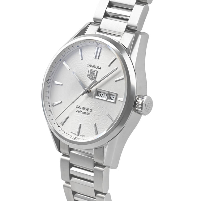 Tag Heuer Carrera Men’s Automatic Swiss Made Silver Stainless Steel Silver Dial 41mm Watch WAR201B.BA0723 WAR2018.BA0723 Main Image