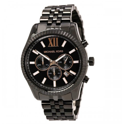 Michael Kors Men’s Chronograph Stainless Steel Black Dial 45mm Watch MK8467 Main Image