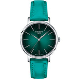 TISSOT  Every time Lady Turquoise Dial Leather Strap Women's Watch T143.210.17.091.00