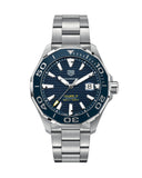 Tag Heuer Mens Aquaracer Silver Stainless Steel Case Automatic Blue Dial Silver Stainless Steel Bracelet Watch WAY201B.BA0927