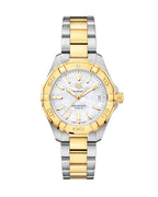 Tag Heuer Aquaracer Two-tone Stainless Steel White Mother of Pearl Dial Quartz Watch for Ladies- WBD1320.BB0320