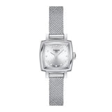 TISSOT T058.109.11.036.00 LOVELY SQUARE SILVER DIAL STAINLESS STEEL STRAP WATCH (WATCH FOR WOMEN