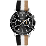 Hugo Boss Men’s Quartz Multi Nylon Strap Black Dial 44mm Watch 1513963