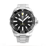 Tag Heuer Aquaracer Men’s Automatic Swiss Made Silver Stainless Steel Black Dial 41mm Watch WAY211A.BA0928
