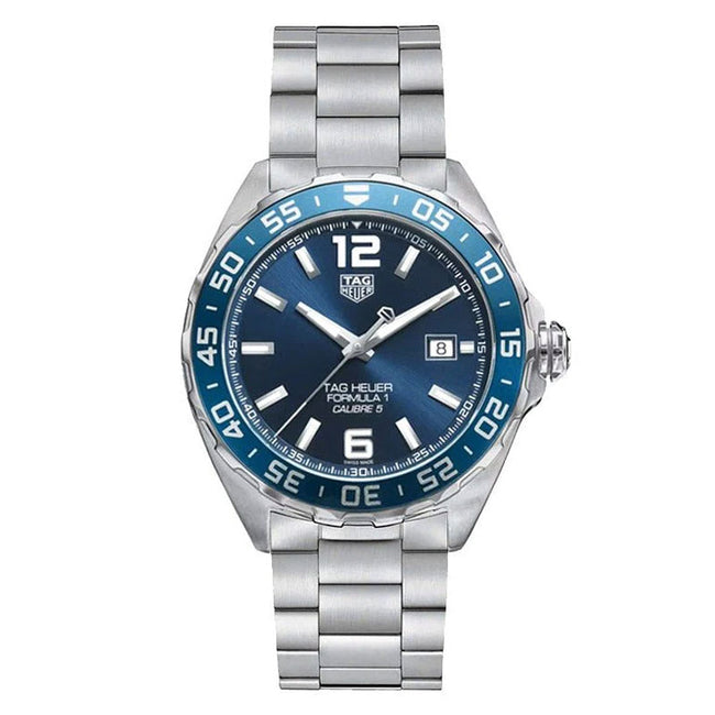 Tag Heuer Formula 1 Men’s Automatic Swiss Made Silver Stainless Steel Blue Dial 43mm Watch WAZ2015.BA0842 Hover Image
