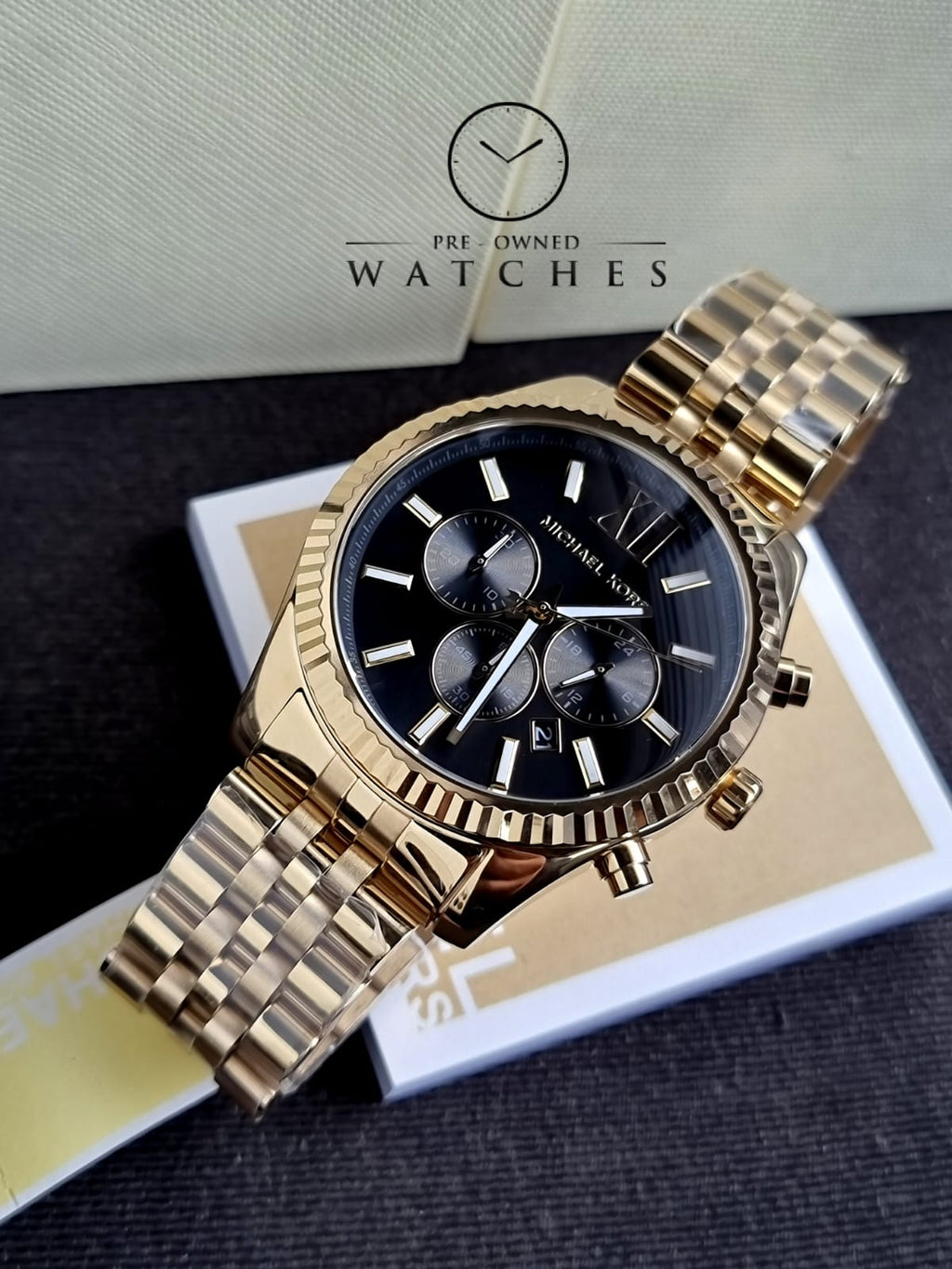 Michael Kors Men’s Quartz Stainless Steel Black Dial 45mm Watch MK8286