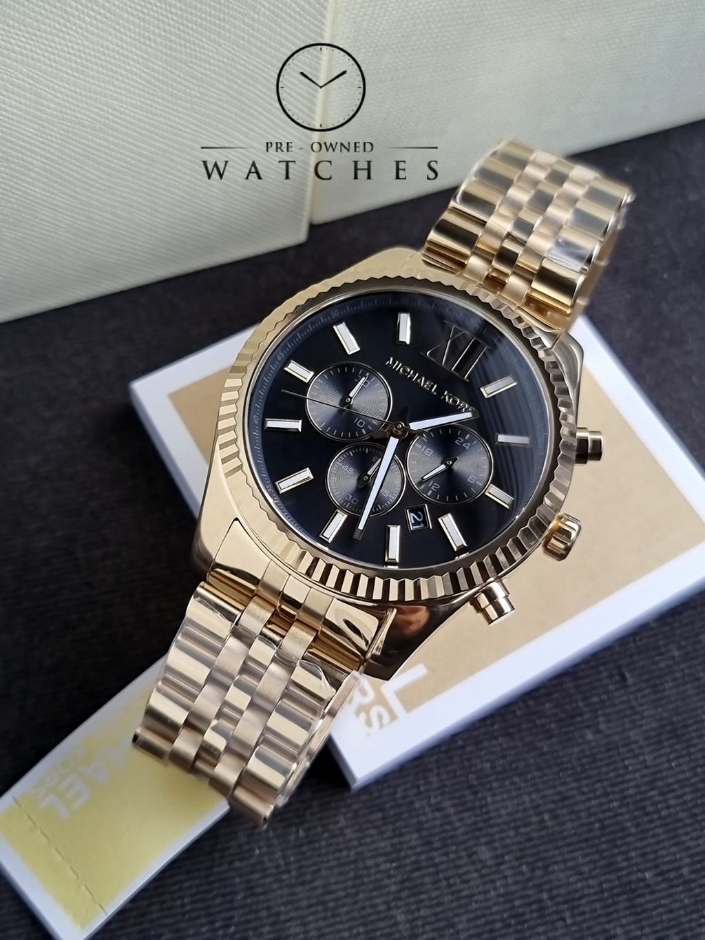 Michael Kors Men’s Quartz Stainless Steel Black Dial 45mm Watch MK8286