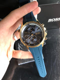 Hugo Boss Men’s Quartz Blue Silicone Strap Blue Dial 46mm Watch 1513822