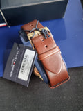 Tommy Hilfiger Hunter Multi-function Analogue Casual Men's Brown Leather Strap 1791607
