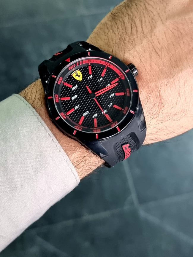 Ferrari Men's 0830245 REDREV Analog Display Quartz Black Watch Hover Image