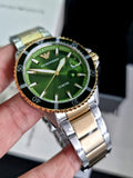 Emporio Armani Men’s Quartz Two-tone Stainless Steel Green Dial 42mm Watch AR80063