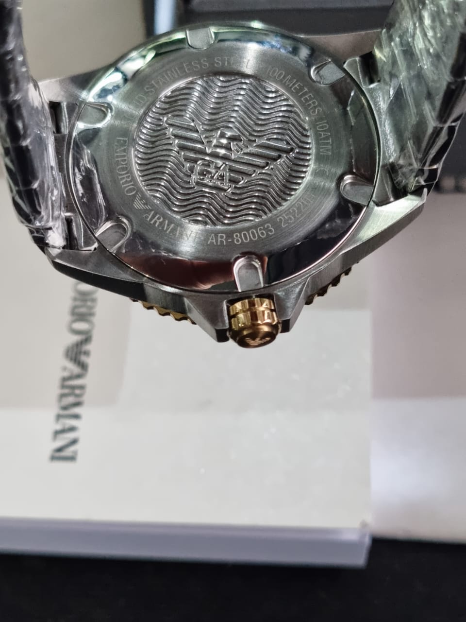 Emporio Armani Men’s Quartz Two-tone Stainless Steel Green Dial 42mm Watch AR80063
