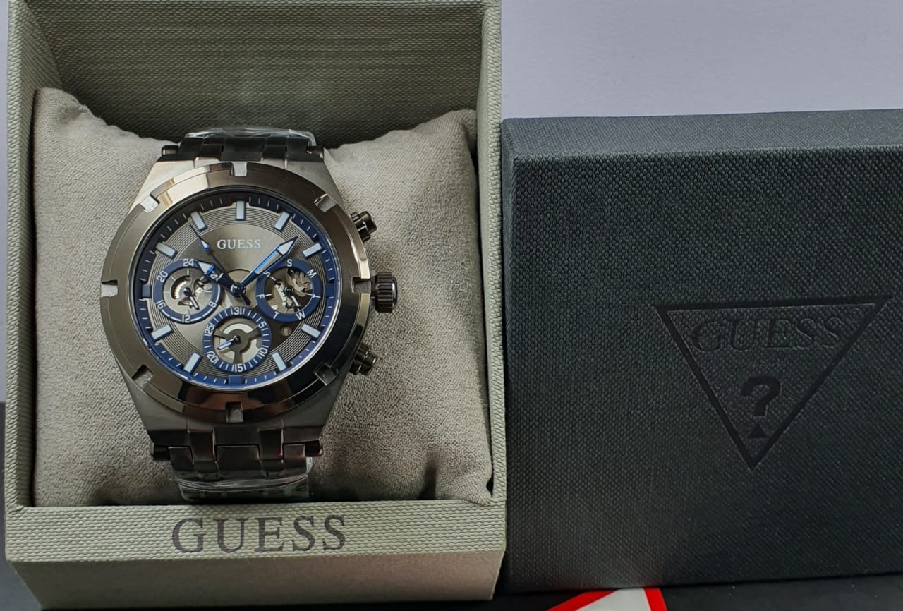 Guess Continental Gunmetal Stainless Steel Grey Dial Chronograph Quartz Watch for Gents – GW0260G3