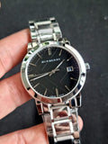 Burberry Men’s Stainless Steel Swiss Made Black Dial 38mm Watch BU9001