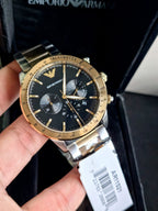 Emporio Armani Men’s Quartz Two-tone Stainless Steel Black Dial 43mm Watch AR11521