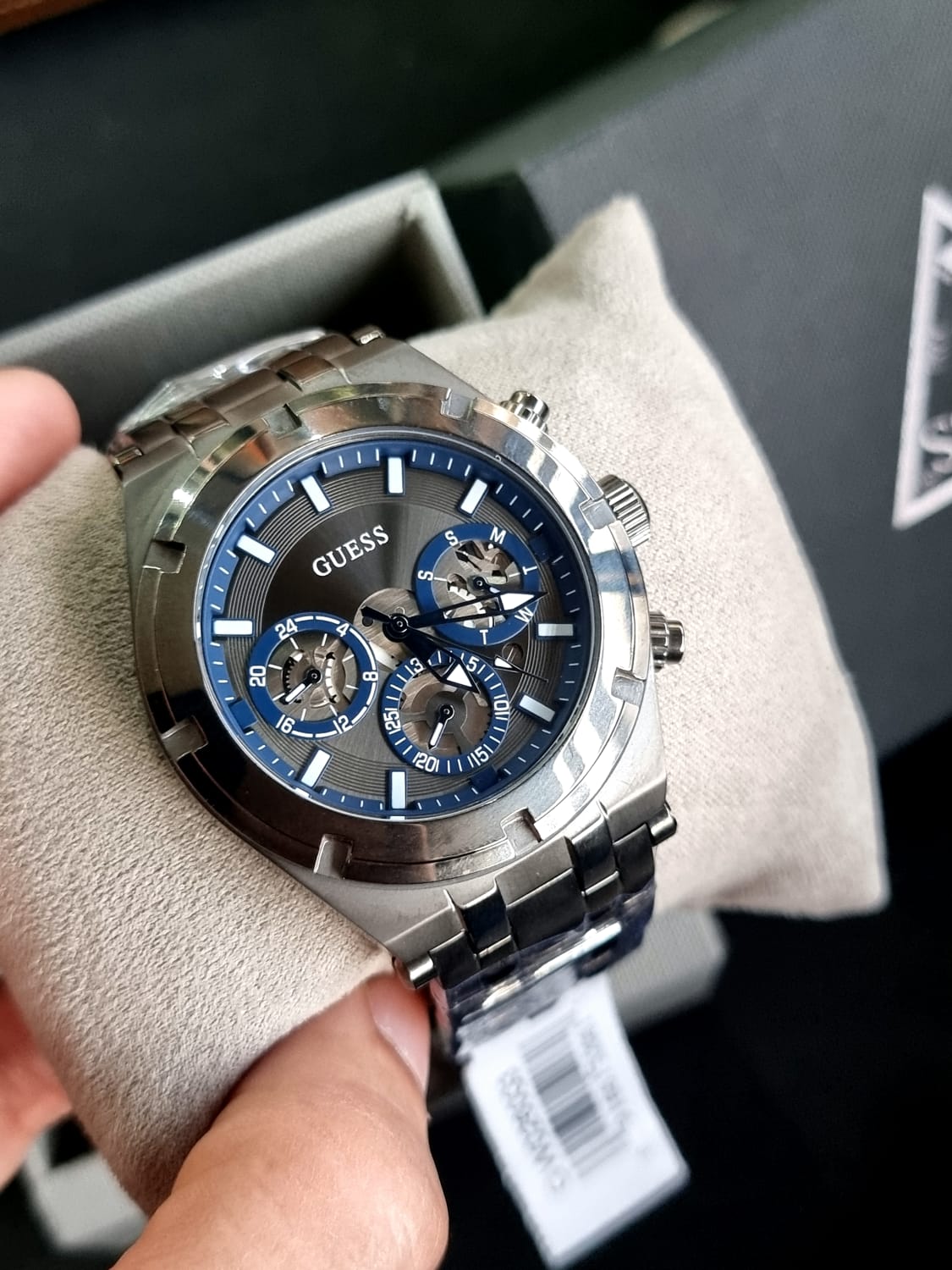 Guess Continental Gunmetal Stainless Steel Grey Dial Chronograph