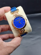 VERSUS Versace Blue dial Blue leather strap
