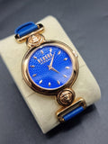 VERSUS Versace Blue dial Blue leather strap