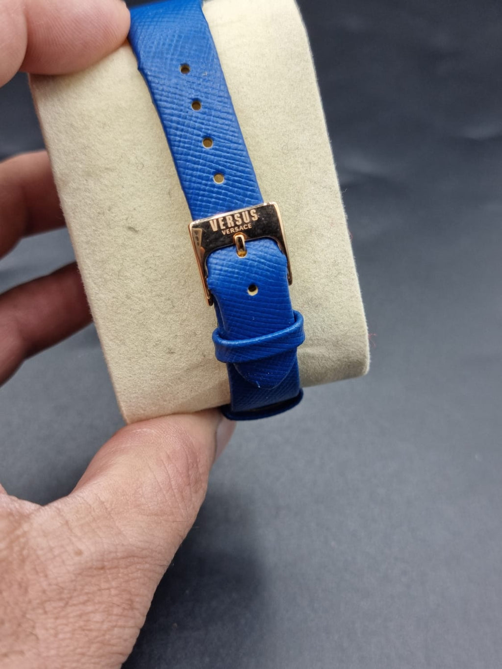 VERSUS Versace Blue dial Blue leather strap