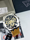 Guess Men’s Quartz Leather Strap Black Dial 44mm Watch GW0262G1