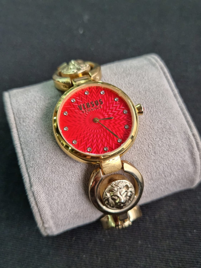 Versus Versace Golden Casing Red Dial Hover Image