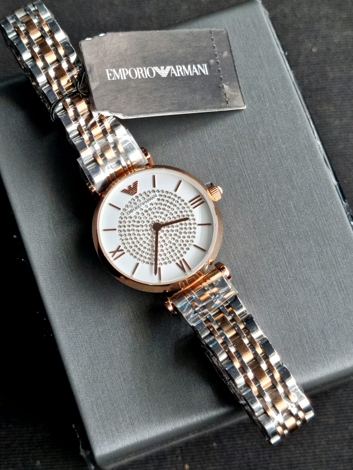 Emporio Armani Women’s Analog Stainless Steel White Dial 32mm Watch AR1926